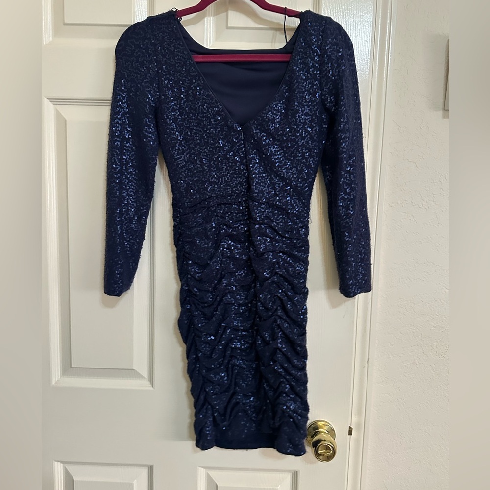 Navy Sequin Dress - Picture 5 of 5
